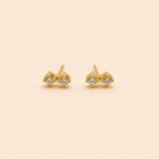 Aros de Bebé Dos Diamantes o moissanita en Oro 18K