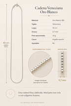 Cadena Veneciana en Oro Blanco