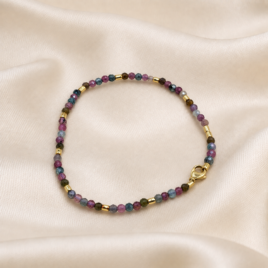 Pulsera de Piedras Naturales y Oro Amarillo 18K