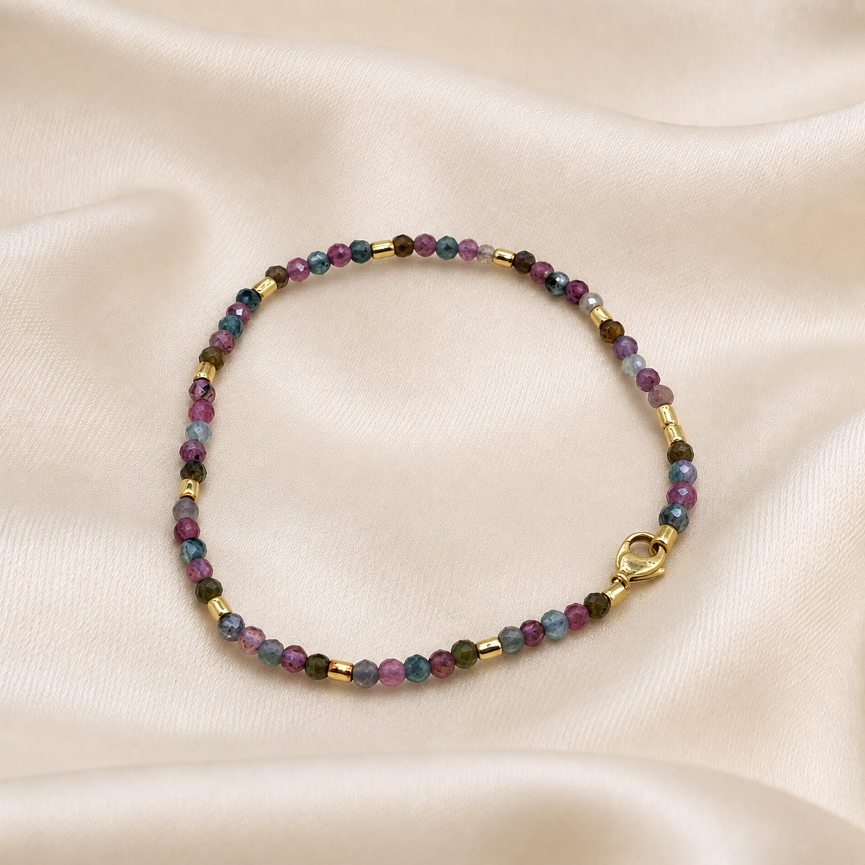 Pulsera de Piedras Naturales y Oro Amarillo 18K
