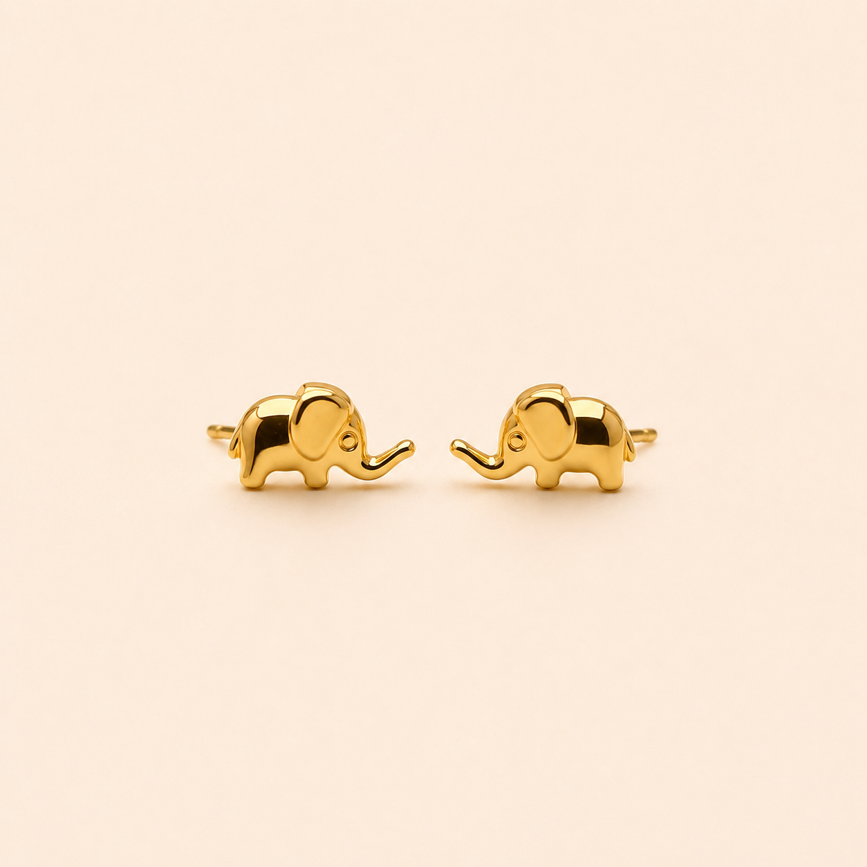 Aros elefante para bebe en oro amarillo 18kt