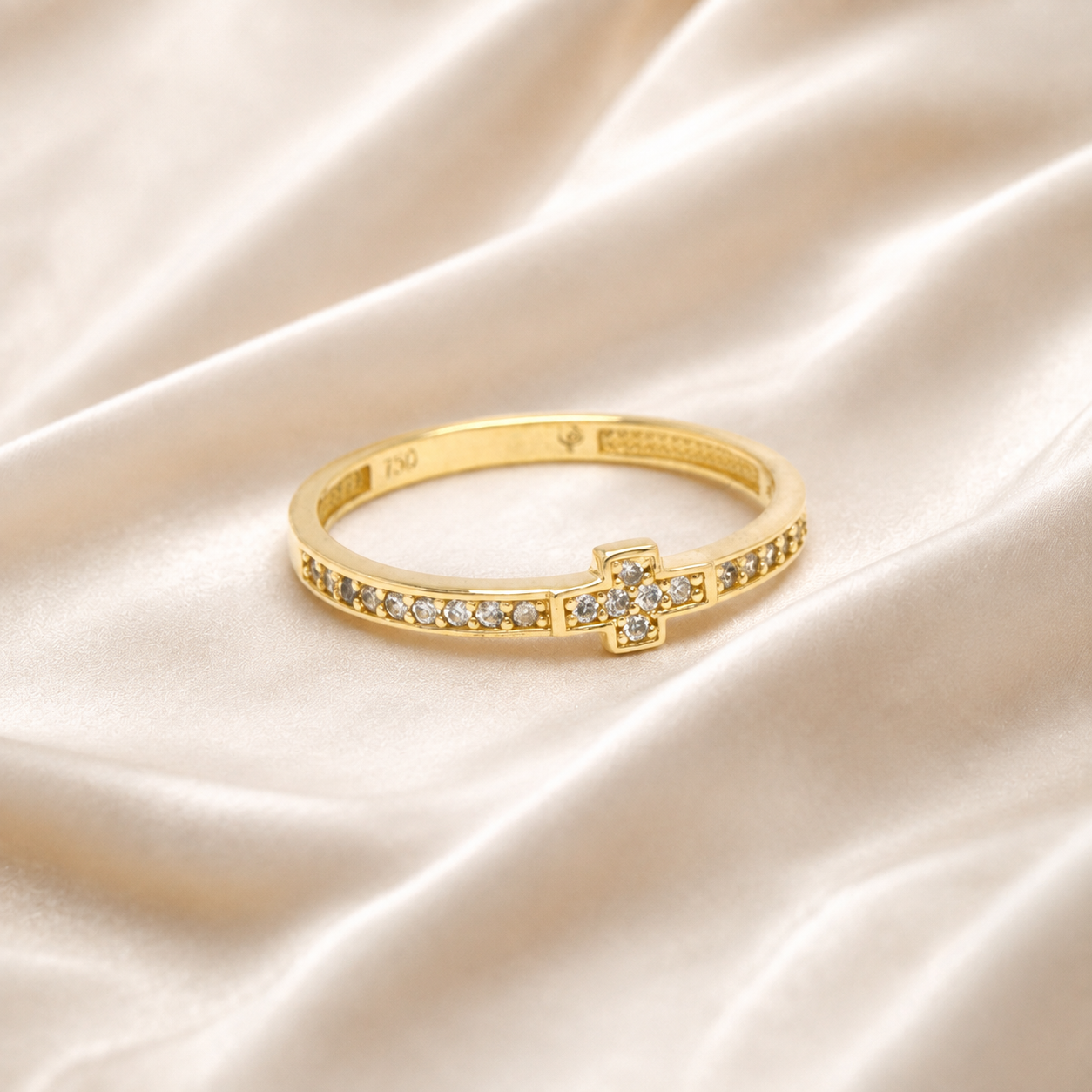 Anillo Cruz de Luz Oro 18k