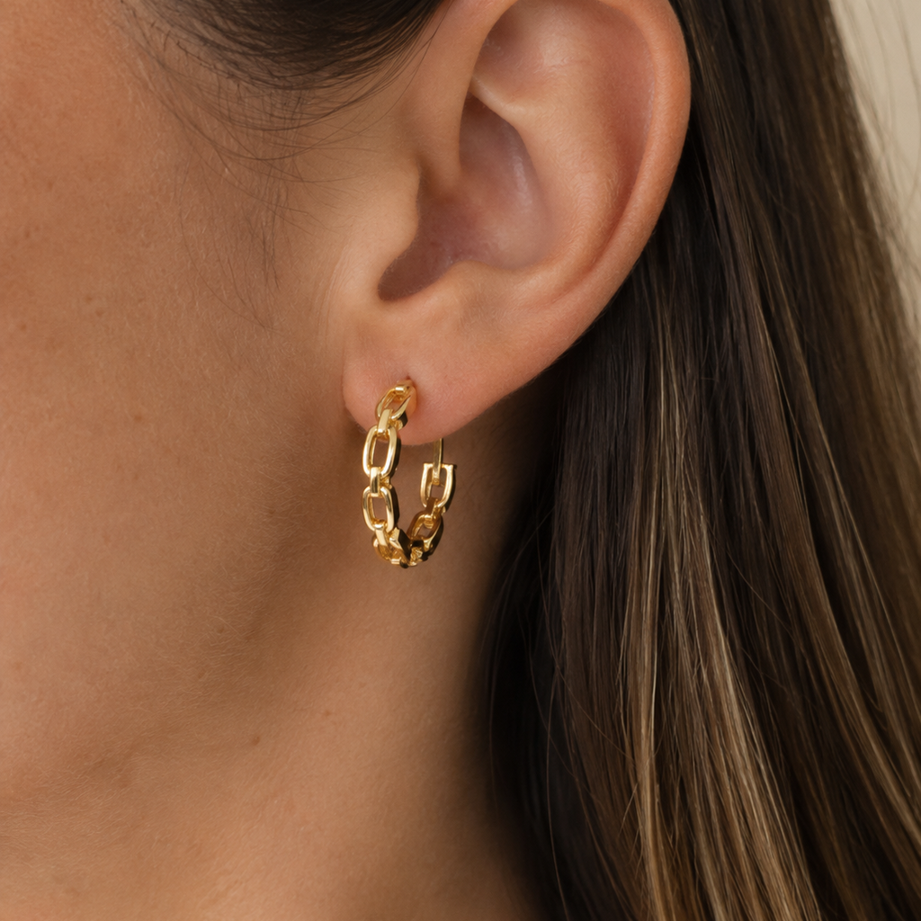 Aros Eslabones Oro 18k
