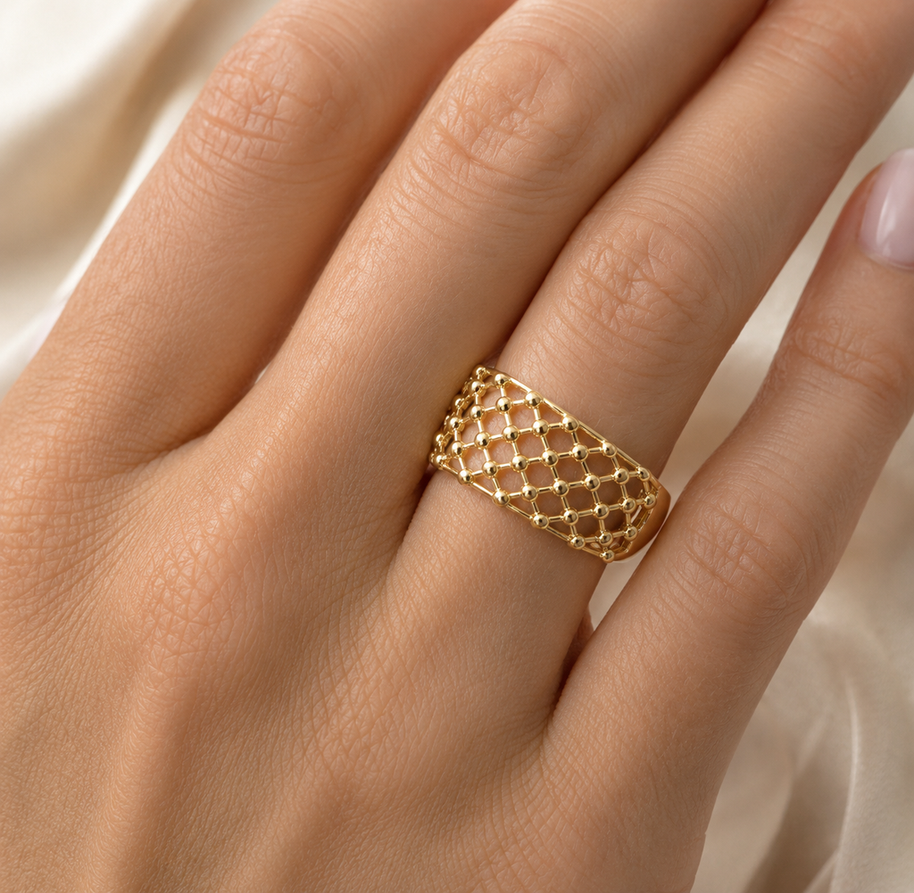 Anillo Malla de Oro 18K