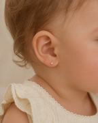Aros de bebé con diamante en oro 18k