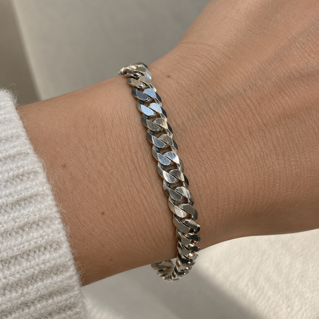 Pulsera Cubana en Plata