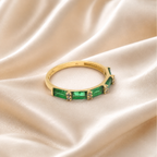 Anillo de Oro 18k Zirconia Verde