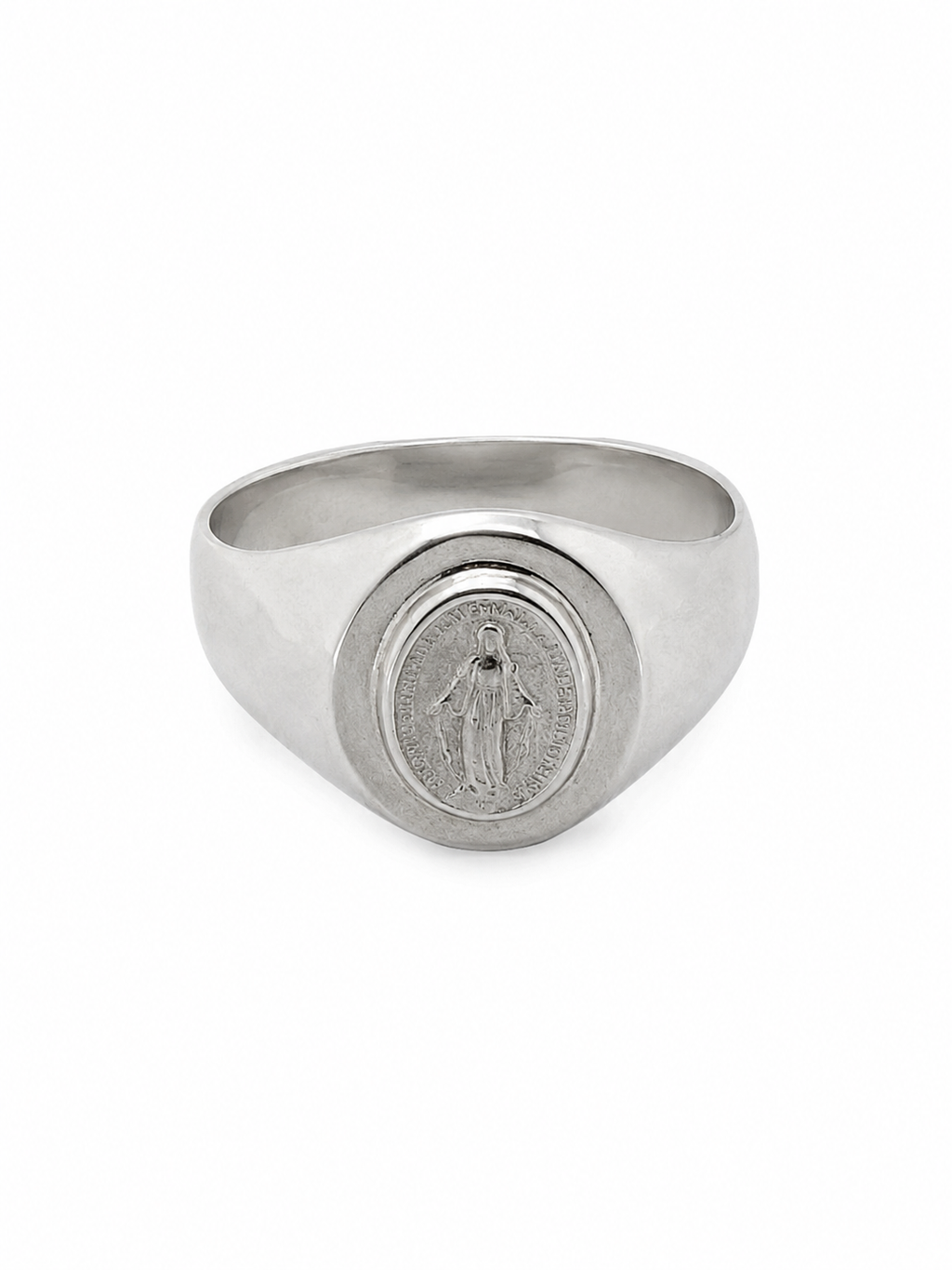 Anillo Sello Virgen en plata