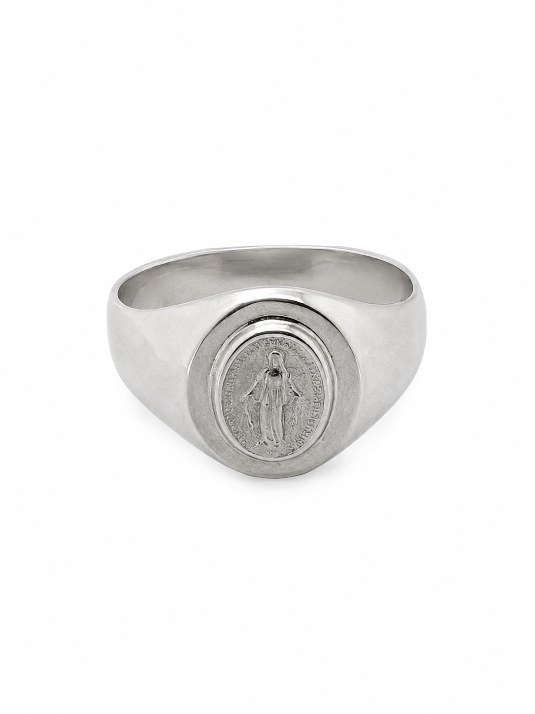 Anillo Sello Virgen en plata