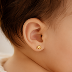 Aros elefante para bebe en oro amarillo 18kt