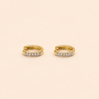 Argollitas de bebé con diamantes o moissanitas en oro 18K