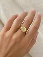 Anillo Sello Destello Oro 18k