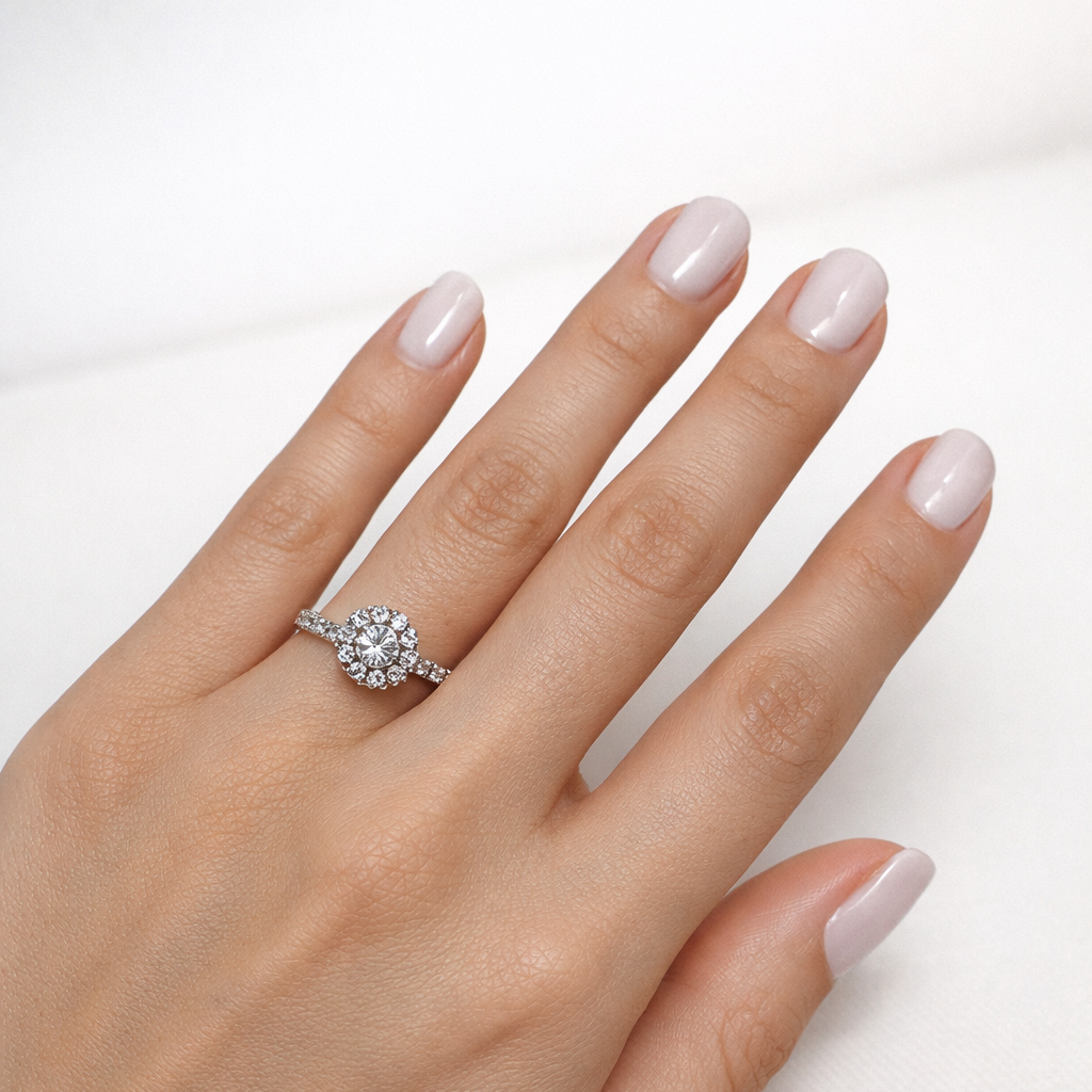 Anillo de Plata Halo
