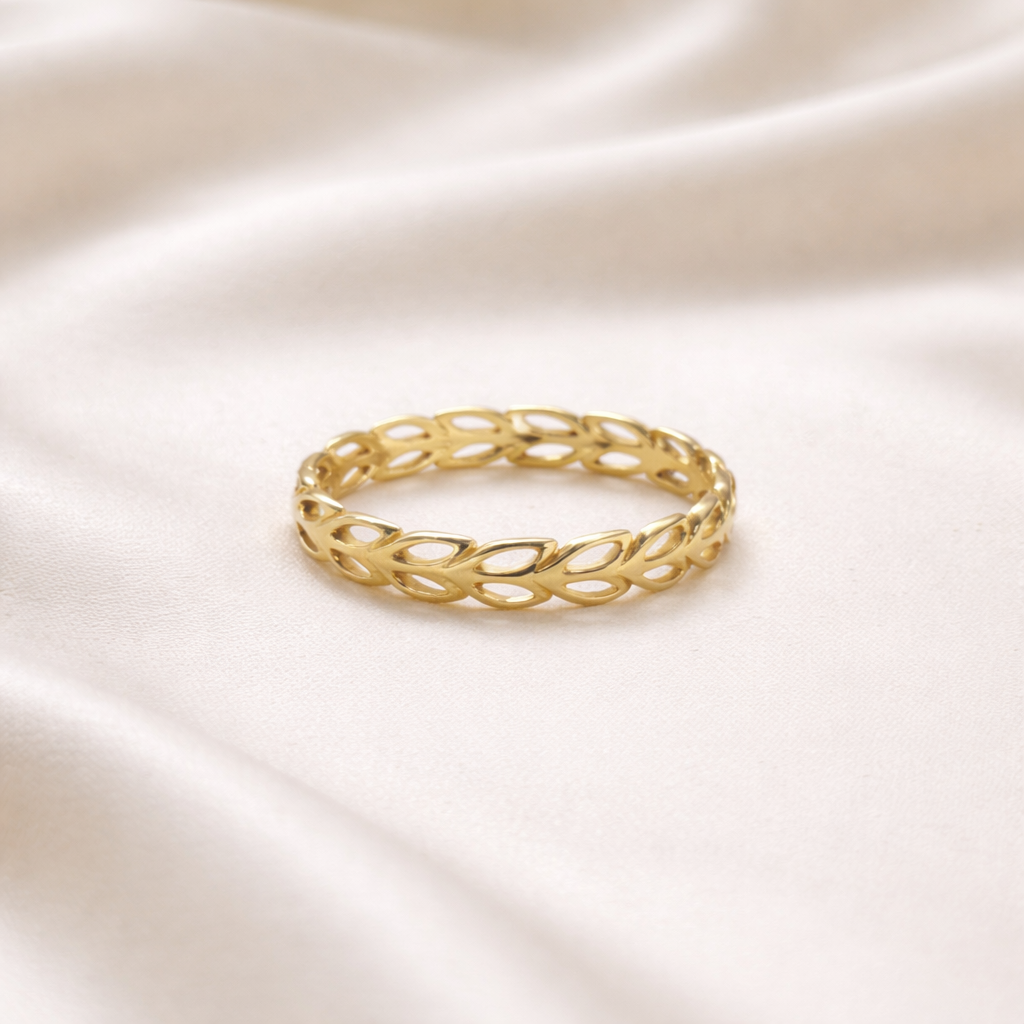 Anillo Hojitas en Oro Amarillo 18kt