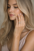 Anillo Solitario Pavé Oro Blanco