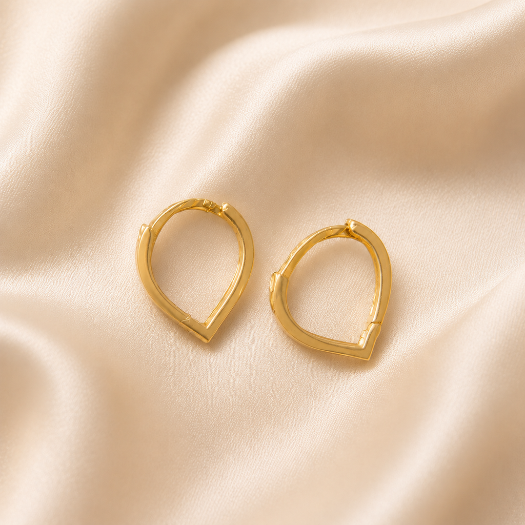 Aros Argollas forma de gota oro 18kt