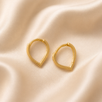 Aros Argollas forma de gota oro 18kt