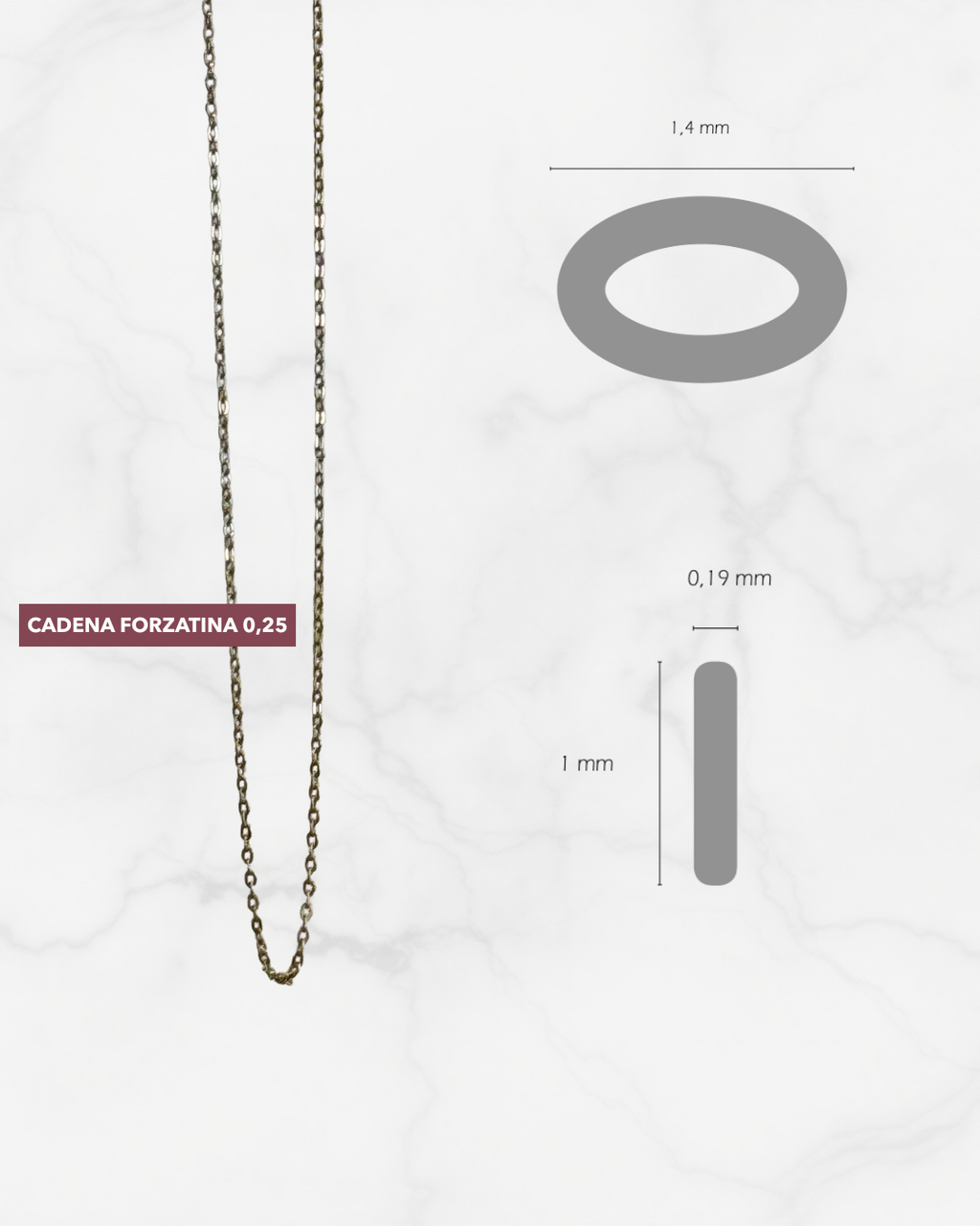 Cadena Forzattina delgada 40-45cm