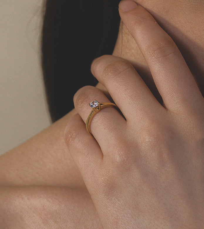 Anillo Solitario Clásico Diamante 0,25 ct en Oro Amarillo 18k