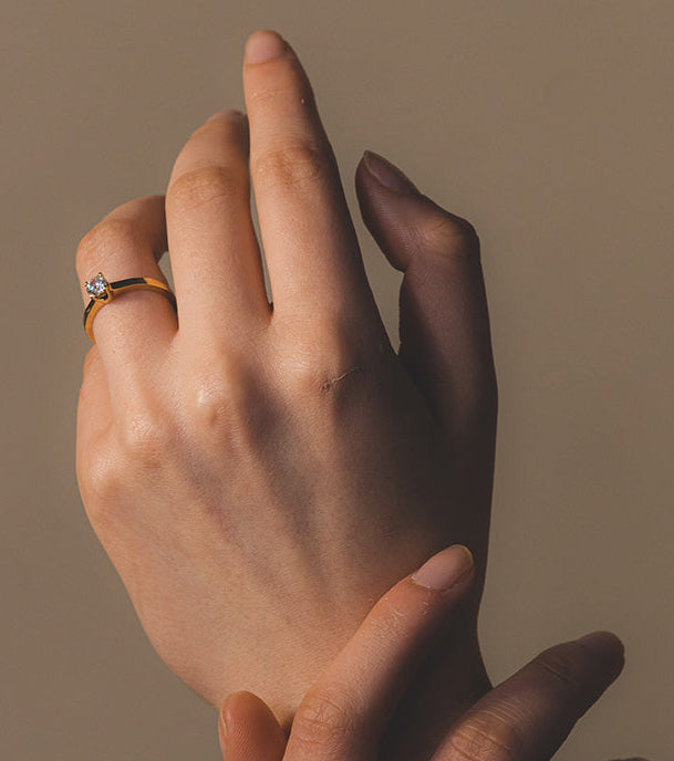 Anillo Solitario Clásico Diamante 0,25 ct en Oro Amarillo 18k