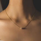 Collar Perla Central en Oro Amarillo 18k