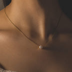 Collar Perla Central en Oro Amarillo 18k
