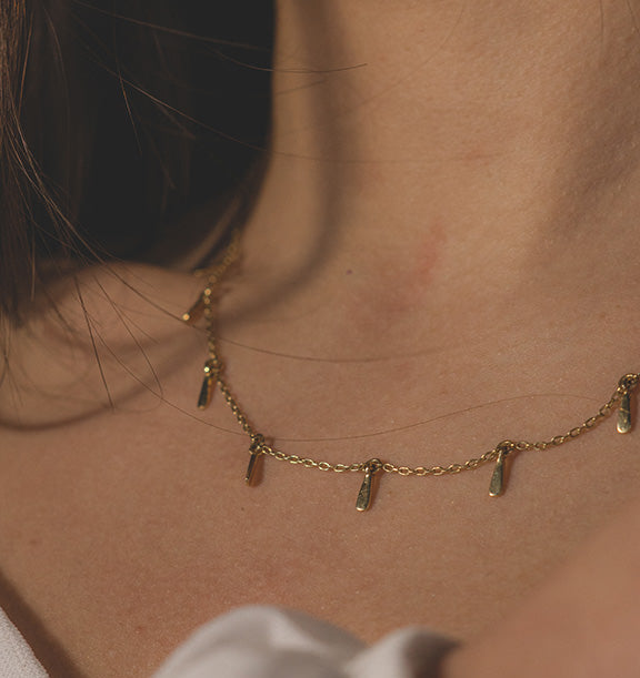 Collar Gotas de Oro en Oro Amarillo 18k
