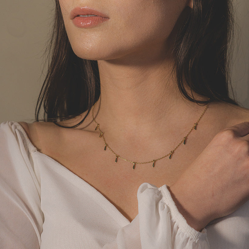 Collar Gotas de Oro en Oro Amarillo 18k