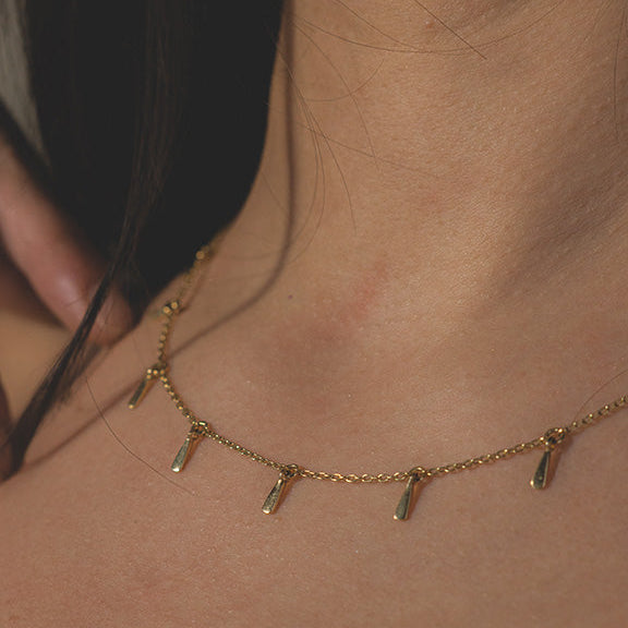 Collar Gotas de Oro en Oro Amarillo 18k