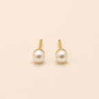 Aritos de Perla para bebé en oro 18K – 3,5 mm