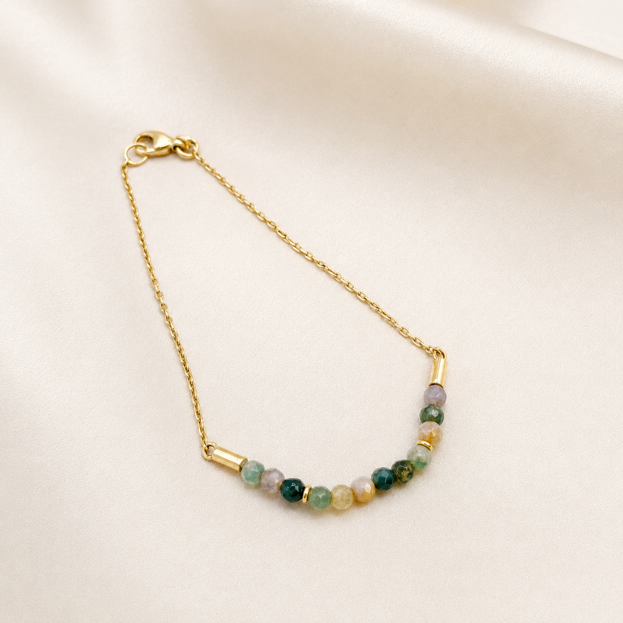 Pulsera surtido natural de piedras en oro amarillo 18kt