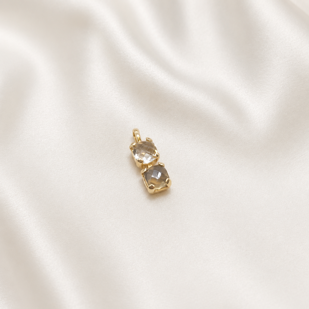 Colgante Dúo Fumé en Oro Amarillo 18k