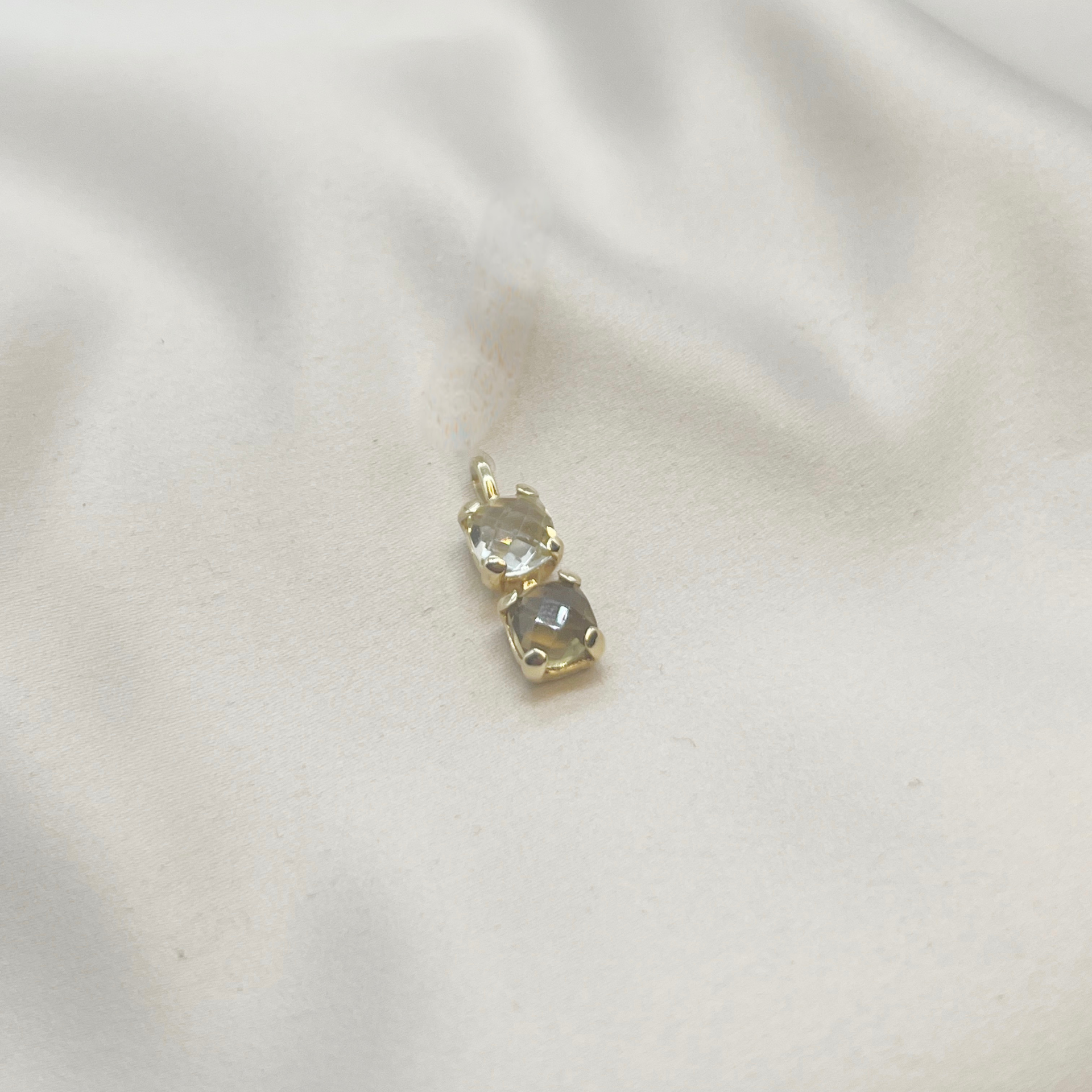 Colgante Dúo Fumé en Oro Amarillo 18k