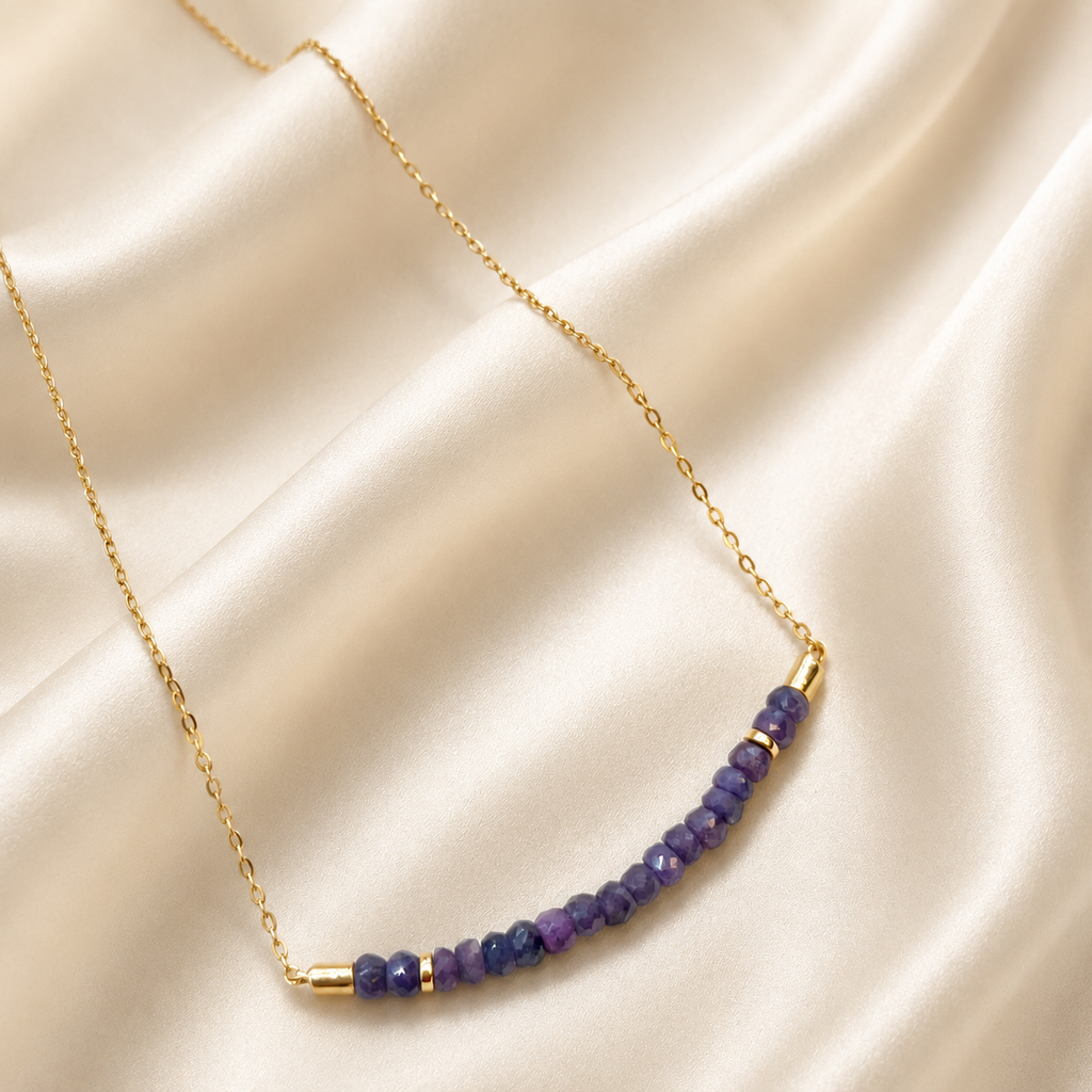 Collar Raíces de Zafiro en Oro Amarillo 18k