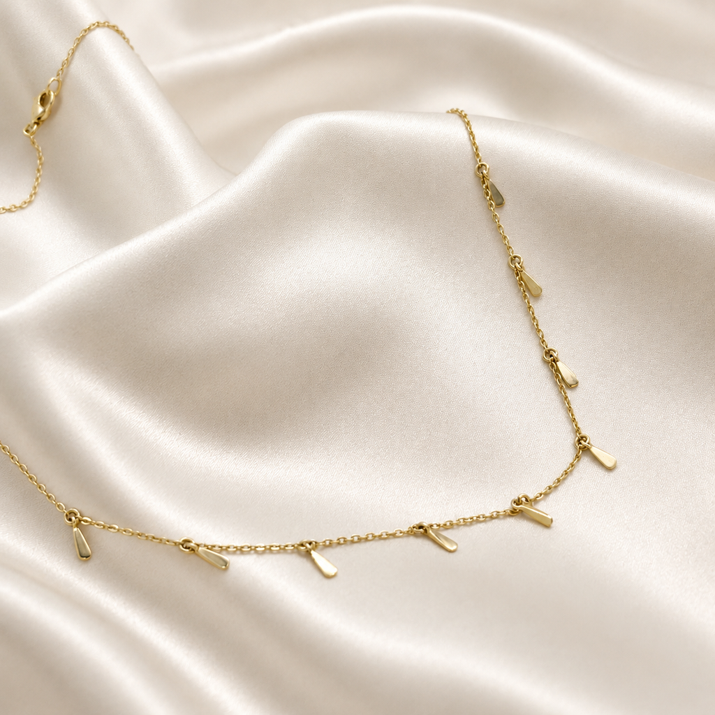Collar Gotas de Oro en Oro Amarillo 18k