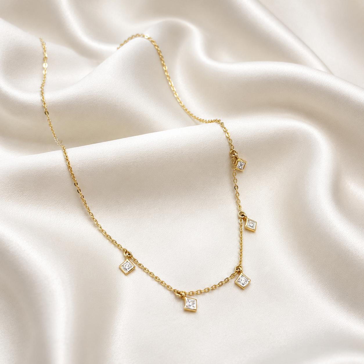 Collar Cuadros de Luz en Oro Amarillo 18k