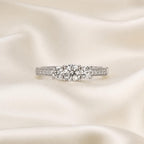 Anillo Tricillo de Diamantes 0,72 ct en Oro Blanco Paladio 18K