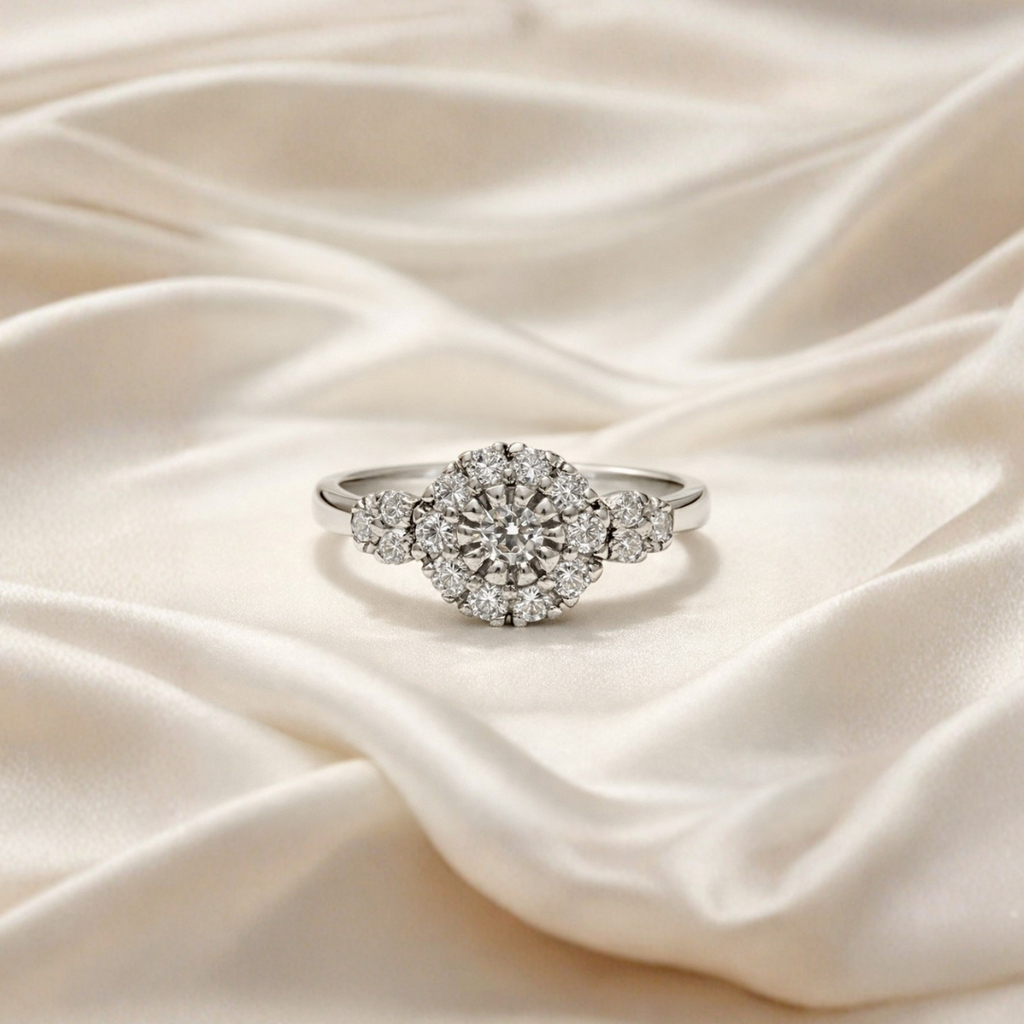 Anillo Plata Halo