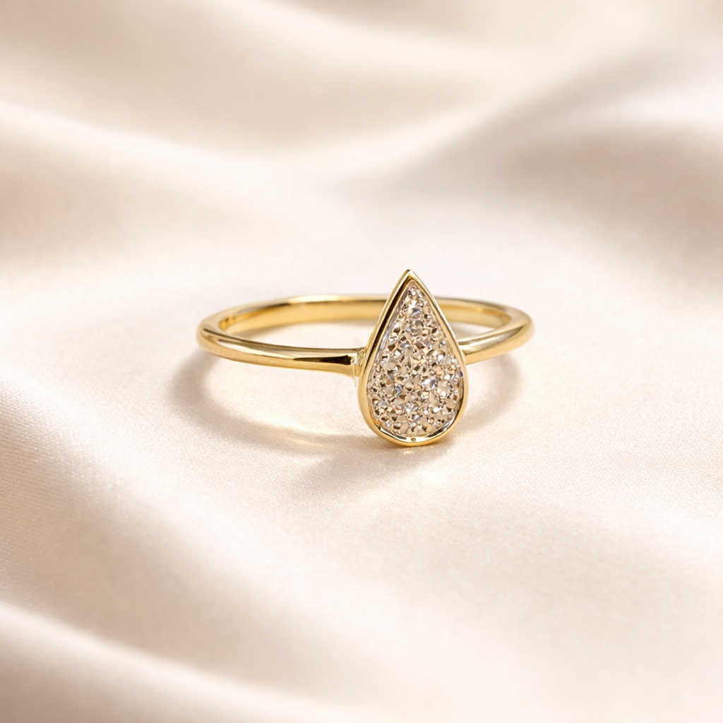 Anillo Gota de Luz en Oro Amarillo 18k