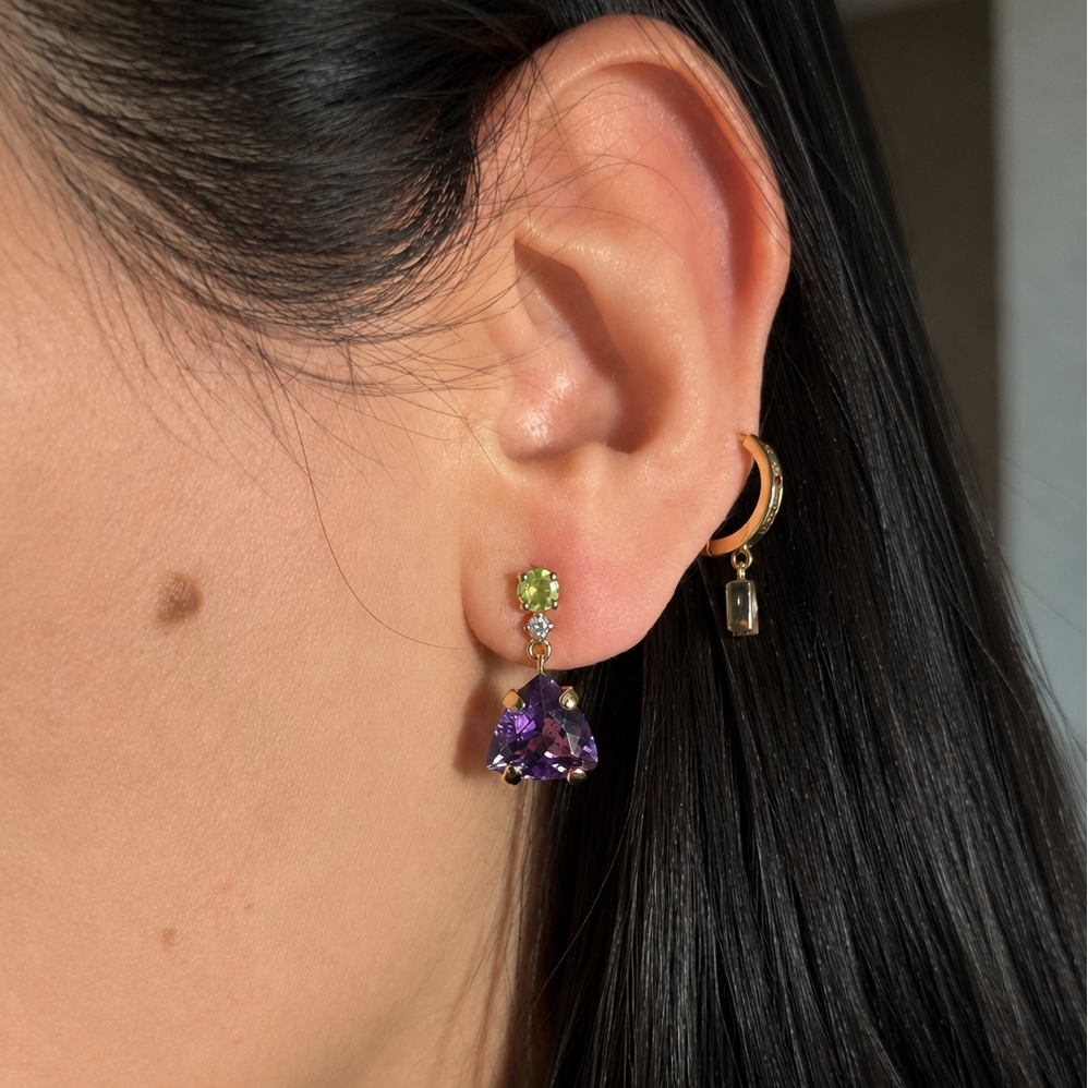 Aros Amatista y Peridoto