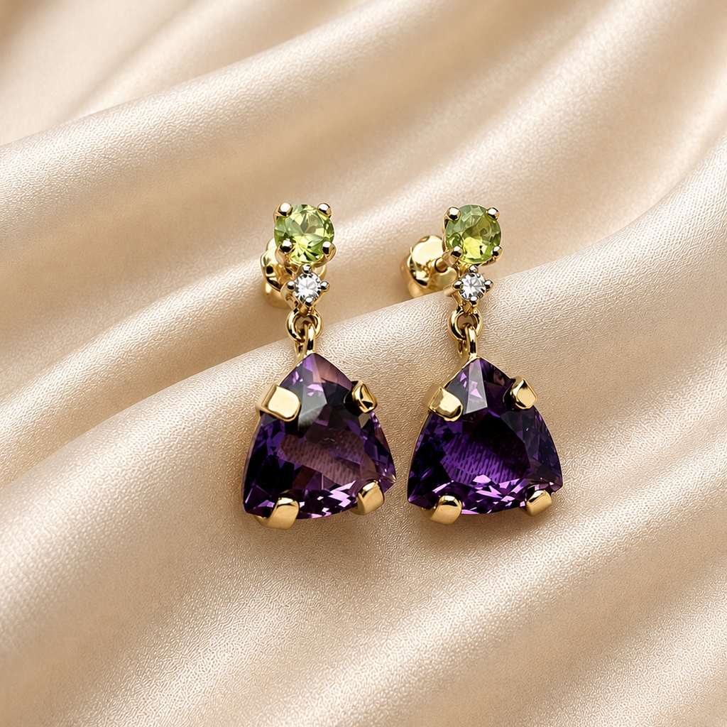 Aros Amatista y Peridoto