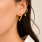 Aros Argollas forma de gota oro 18kt