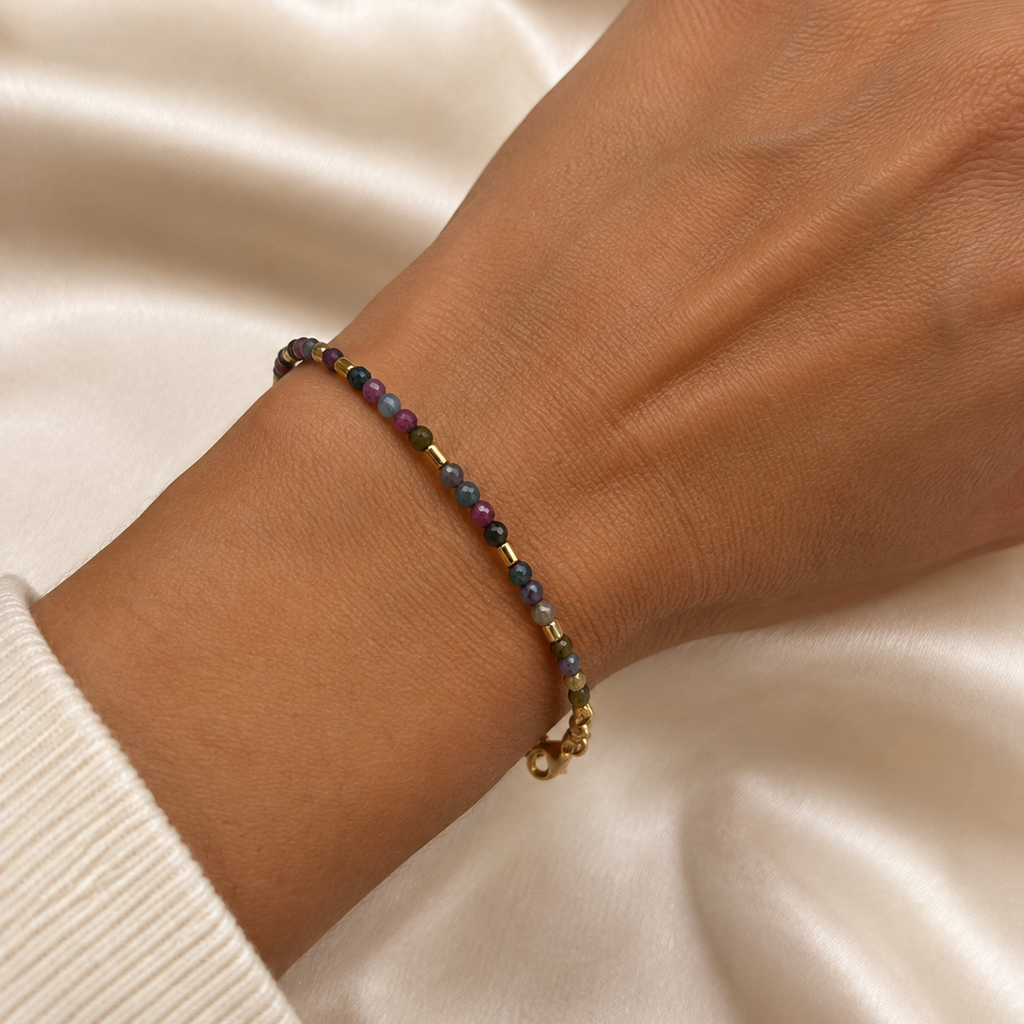 Pulsera de Piedras Naturales y Oro Amarillo 18K
