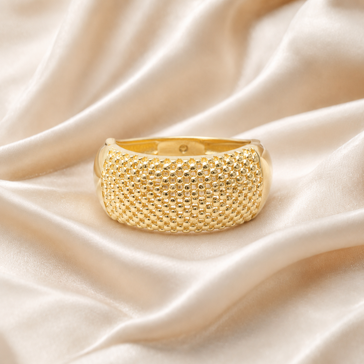 Anillo trama Dorada Oro 18k