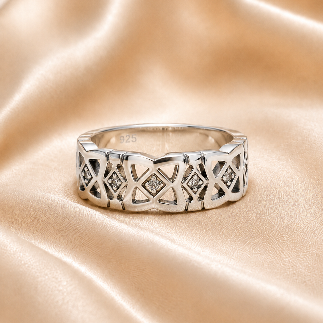 Anillo Plata Fior con Circones