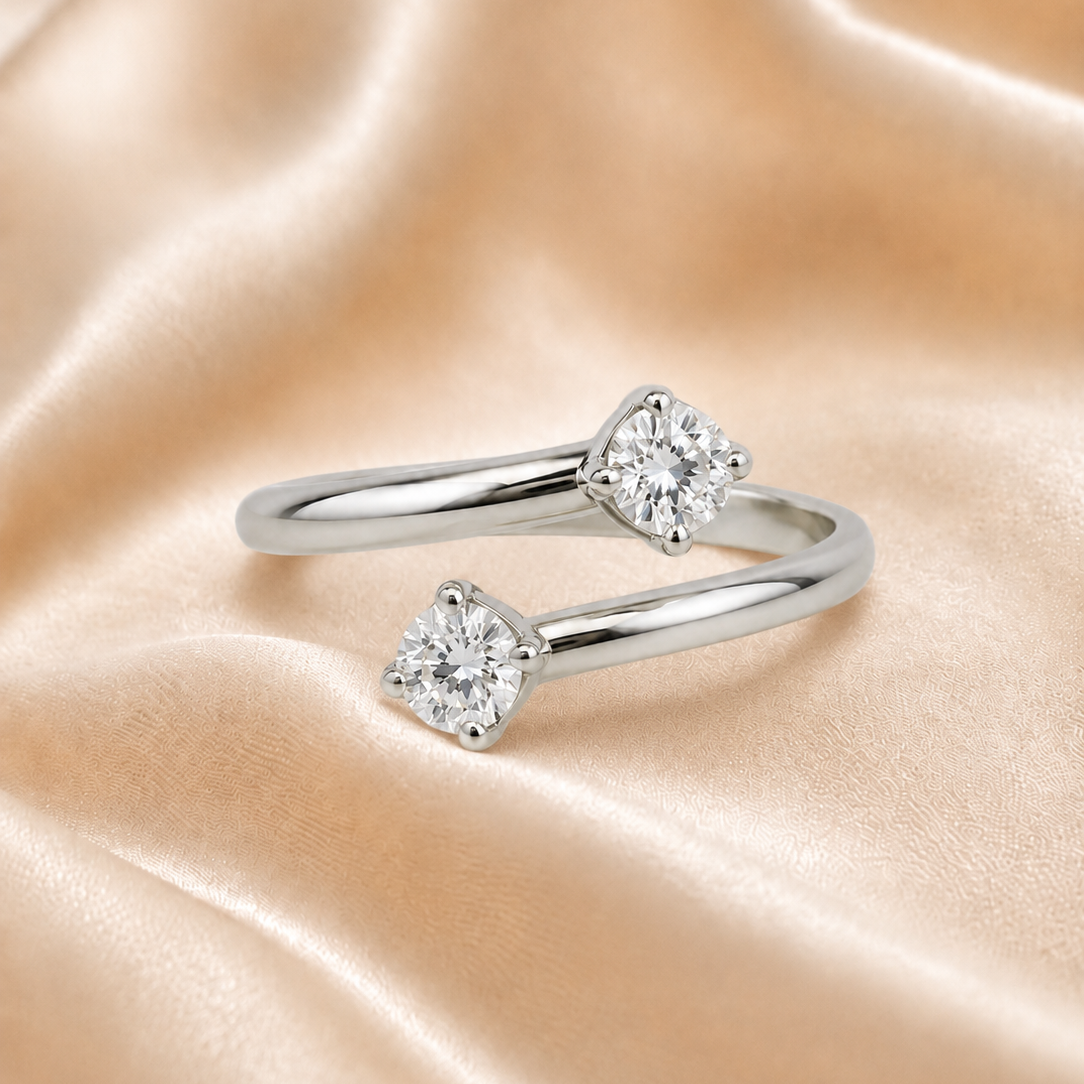 Anillo Toi Et Moi Oro Blanco y Diamantes