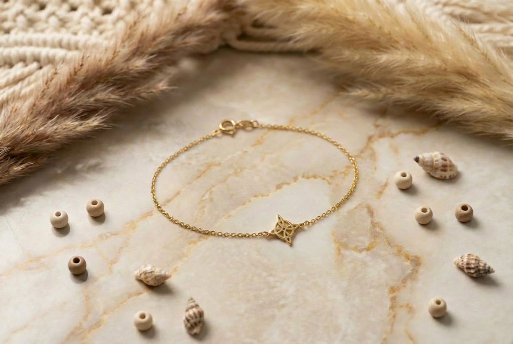 Pulsera Protectora Nudo de Bruja en Oro 18kt